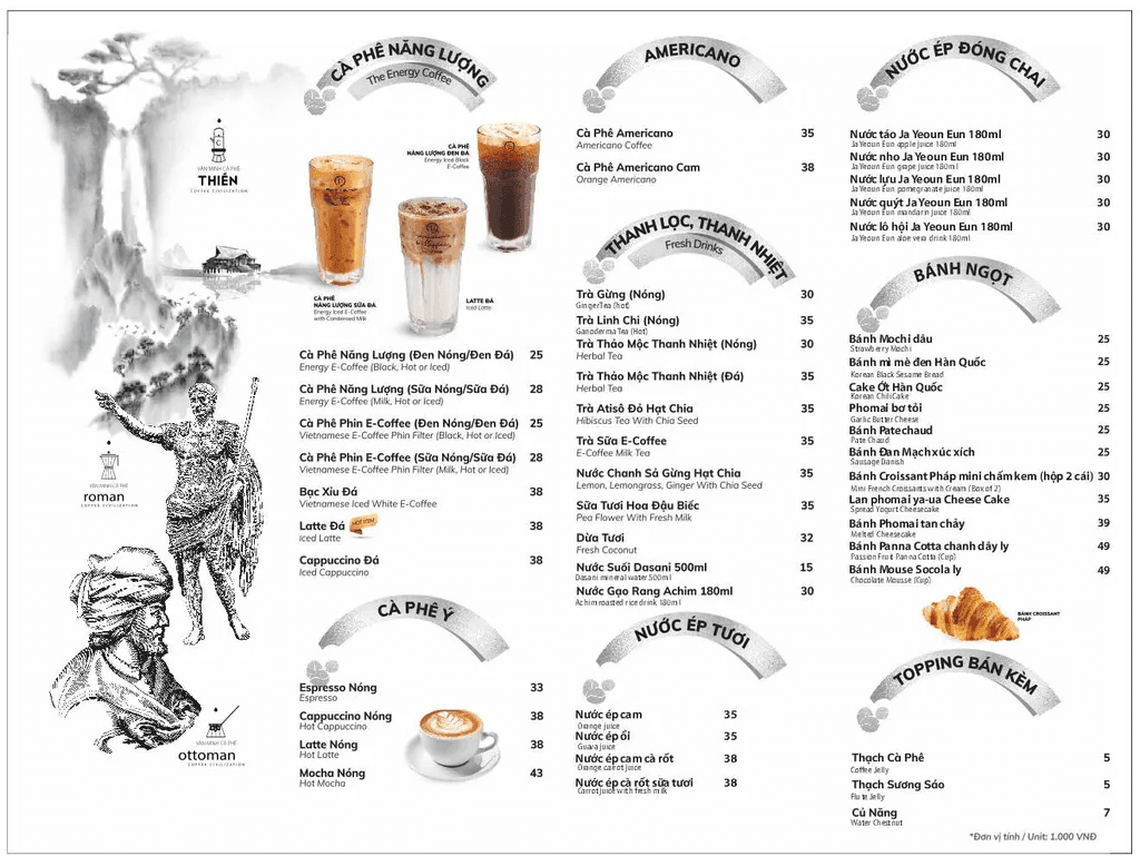 [2026] Cập nhật Menu Trung Nguyên Legend mới nhất