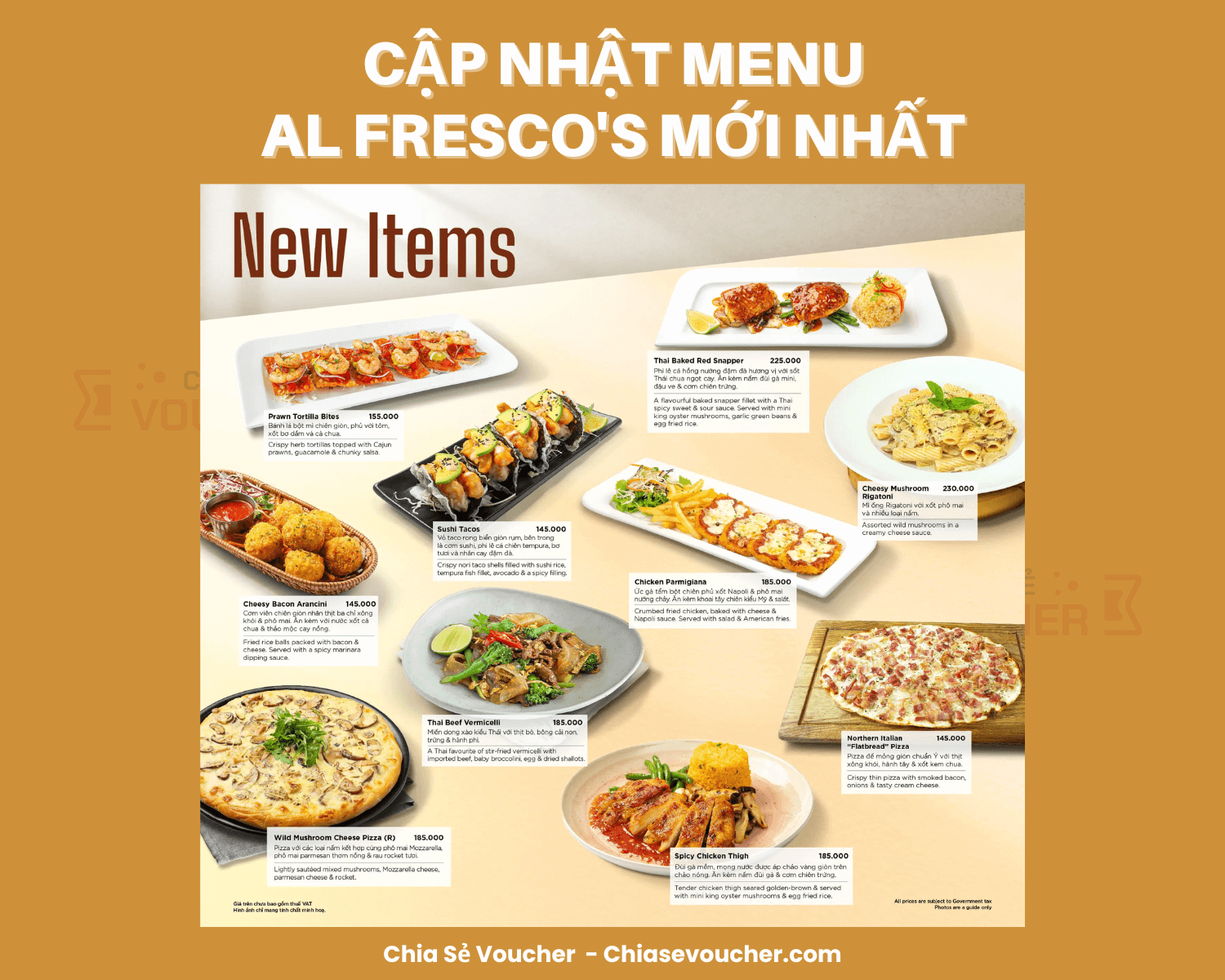 [2026] Cập nhật menu Al Frescos mới nhất