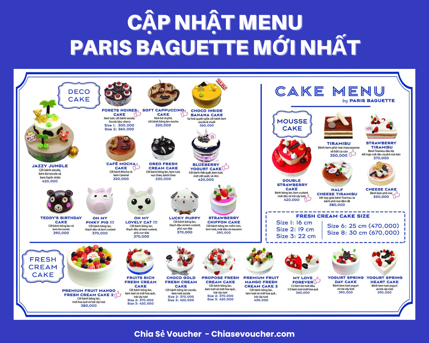 [2026] Cập nhật menu Paris Baguette mới nhất