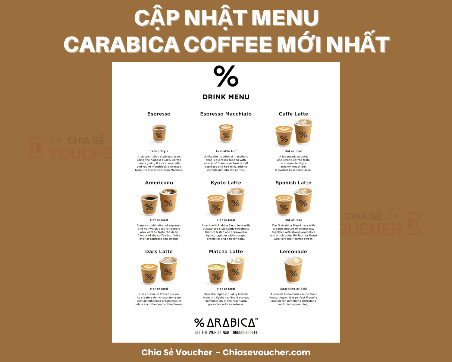 Cập nhật menu Arabica Coffee mới nhất