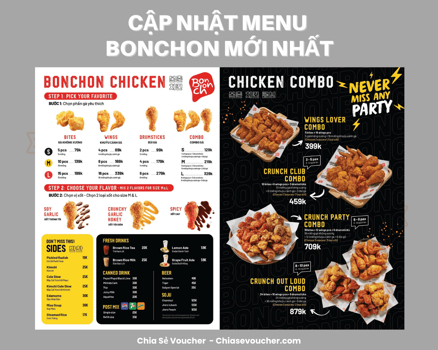Cập nhật menu Bonchon mới nhất
