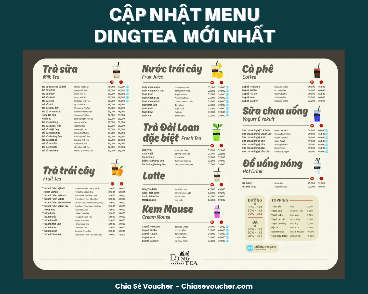 [2026] Cập nhật menu Ding Tea mới nhất