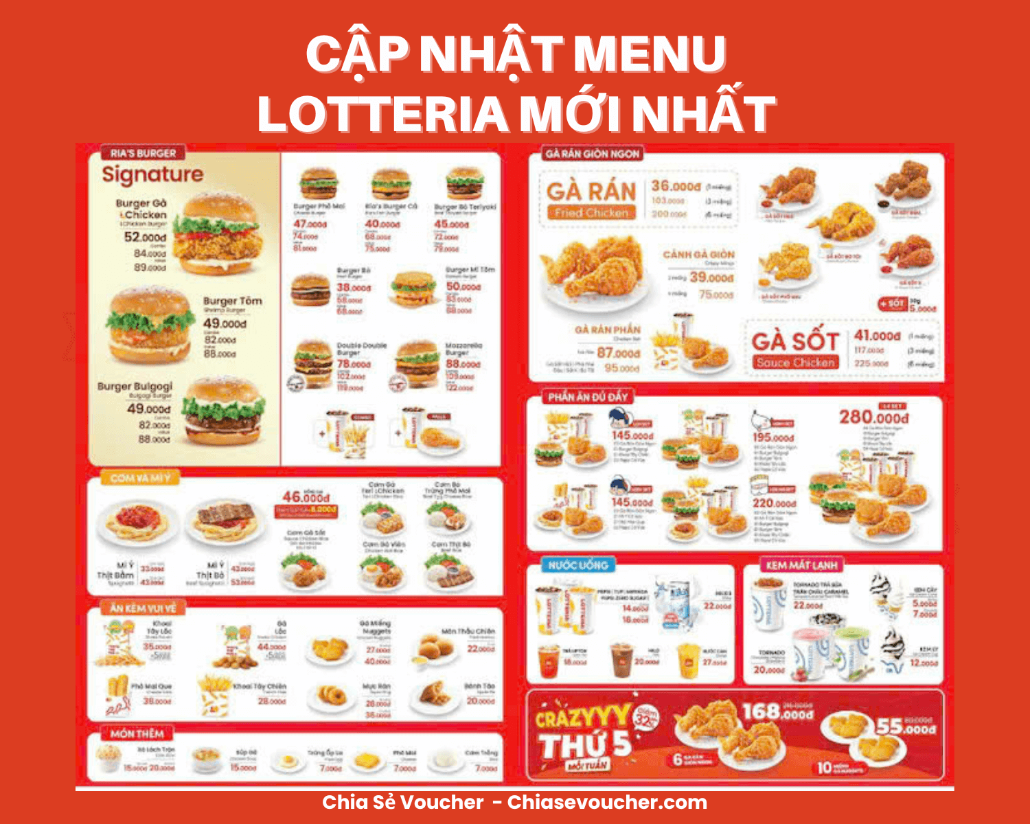 [2026] Cập nhật menu Lotteria mới nhất