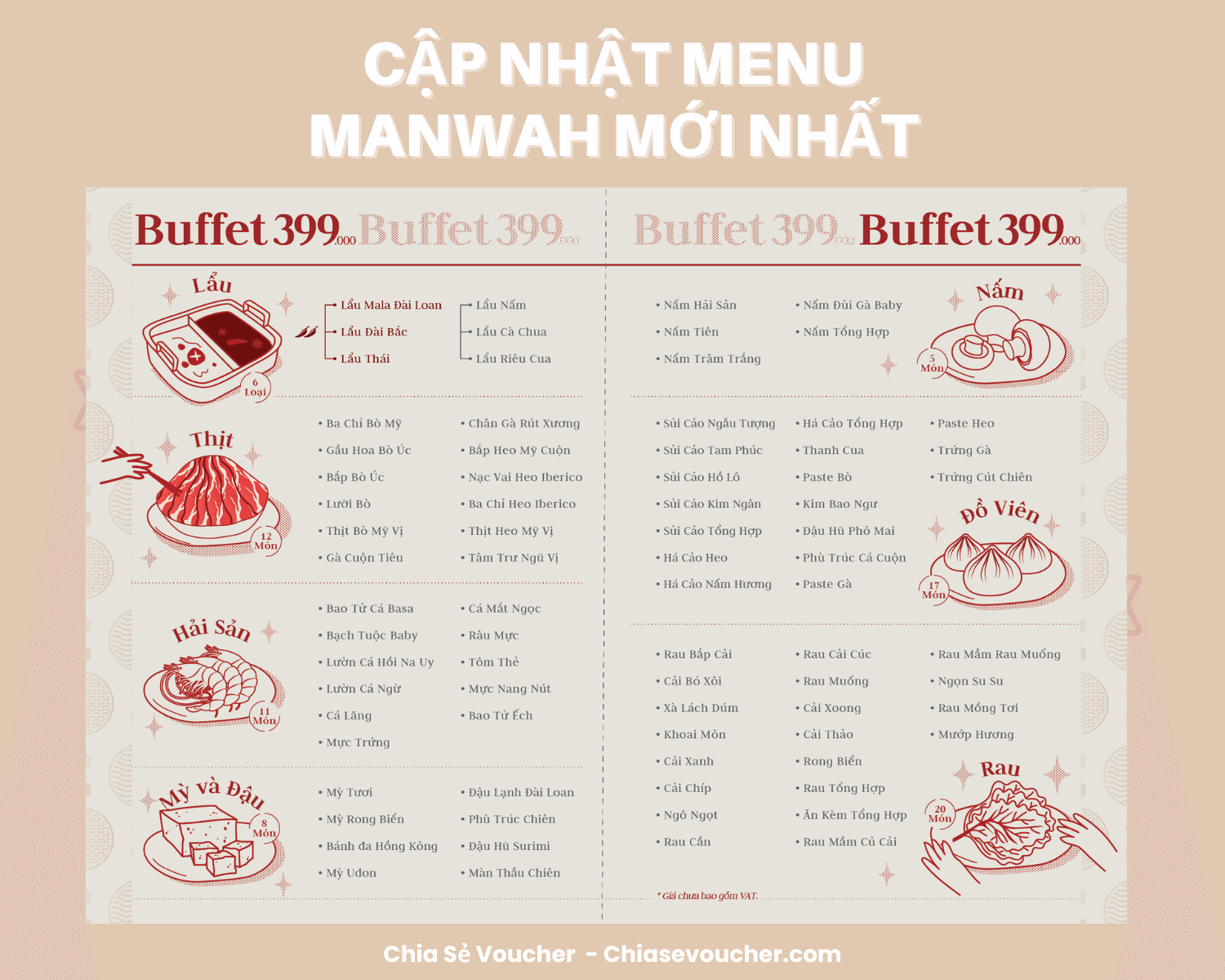 Cập nhật menu Manwah mới nhất
