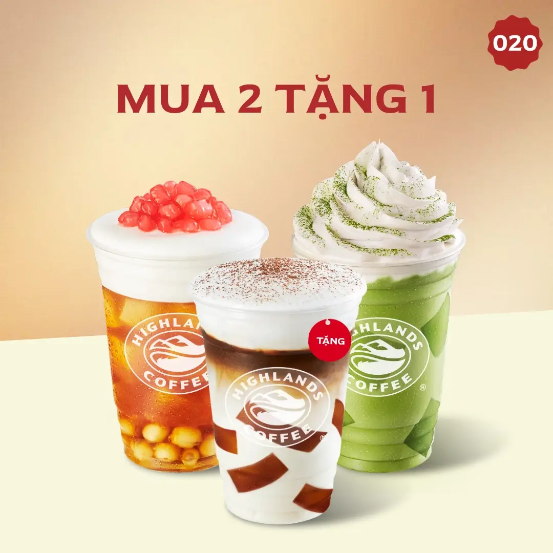 Mua 2 ly cỡ lớn, tặng 1 ly cỡ nhỏ bất kỳ